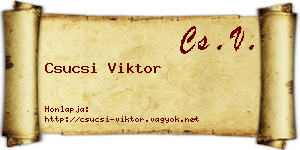 Csucsi Viktor névjegykártya